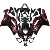 0218 Fairing Kawasaki Ninja Zx6R Zx-6R 07 08 2007 2008 Cowling Black Red Flame